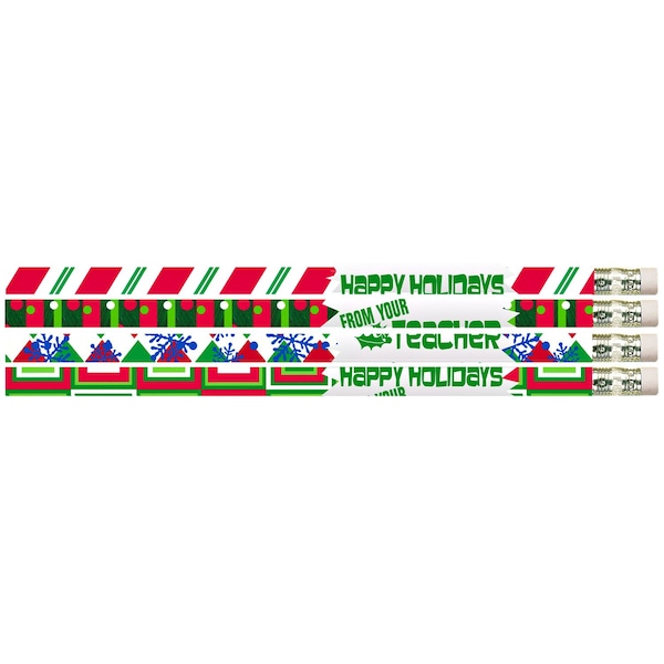 Musgrave Pencil Co Happy Holidays From Your Teacher Motivational Pencils, PK144, 144PK 2519